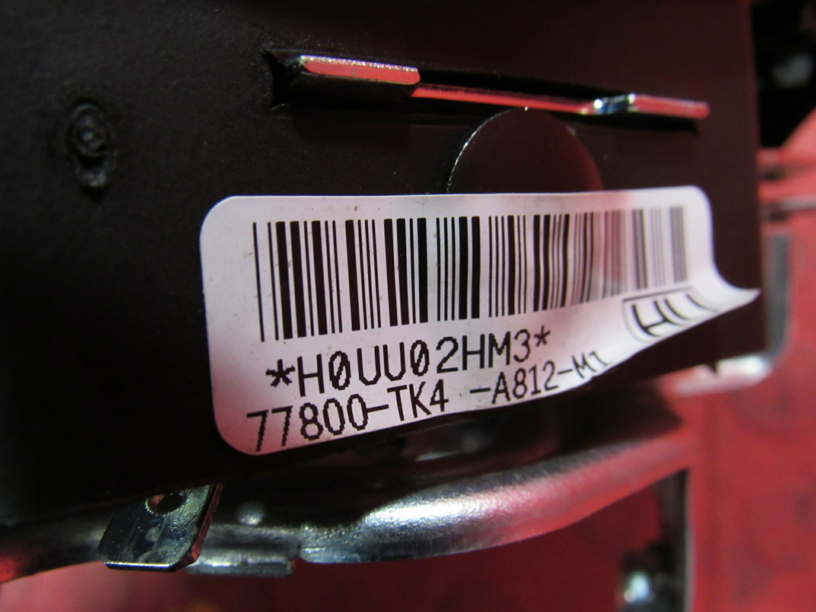 09-14 Acura TL Driver Steering Wheel Mounted Airbag Air Bag Black