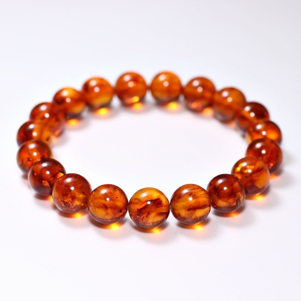 セミオーダー]アンバーブレスレット/琥珀（約10mm玉） - 埼玉県吉川市
