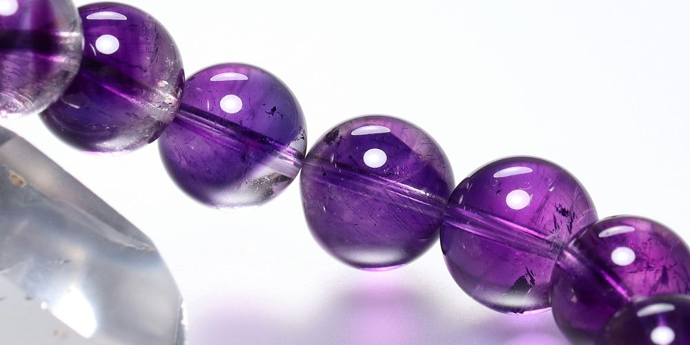 高品質]マダガスカル産アメジストエレスチャルブレスレット（約12.5mm