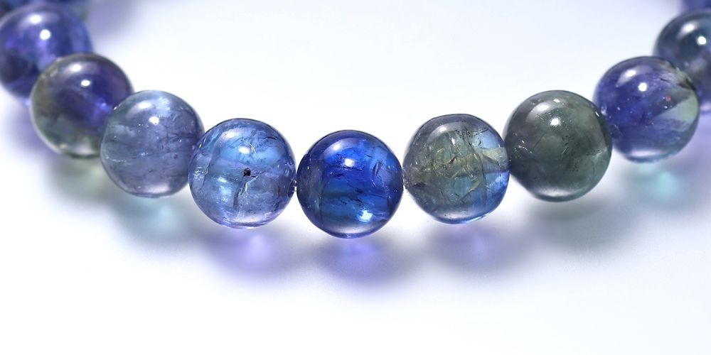 トップクォリティ]バイカラータンザナイトブレスレット（約10mm玉
