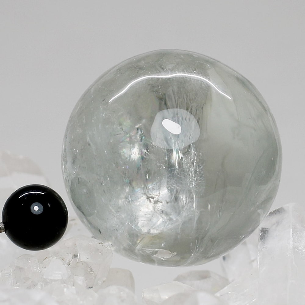 高品質]ブラジル産プラシオライト丸玉/グリーンアメジストスフィア