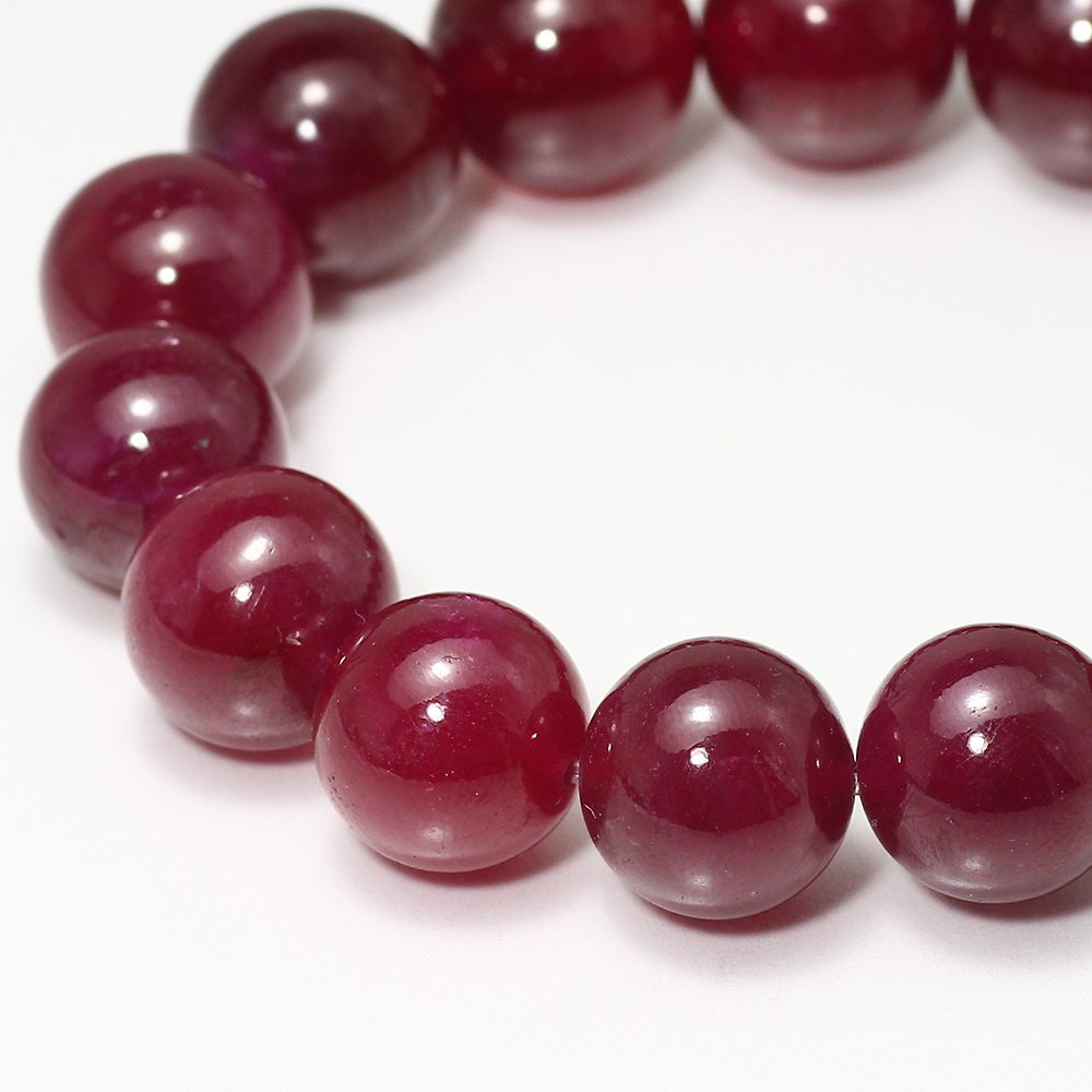 最高品質]宝石質ルビーブレスレット（約14.5mm玉） - 埼玉県吉川市の