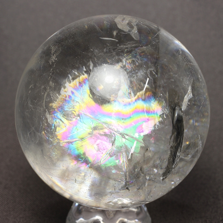 高品質]レインボー水晶丸玉/アイリスクォーツスフィア（73mm） - 埼玉