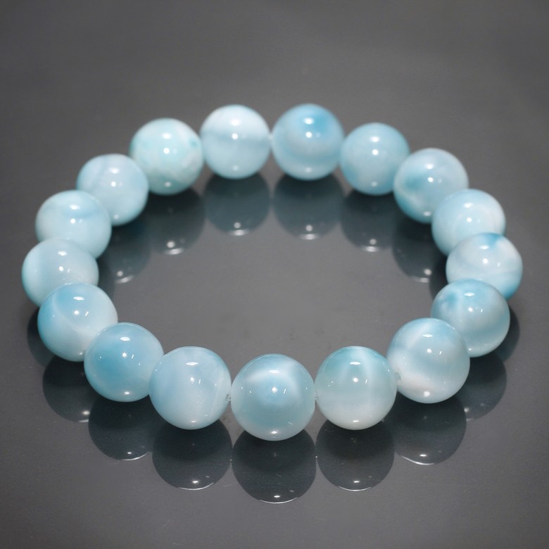 高品質]アイスラリマーブレスレット（約12.5mm玉） - 埼玉県吉川市の