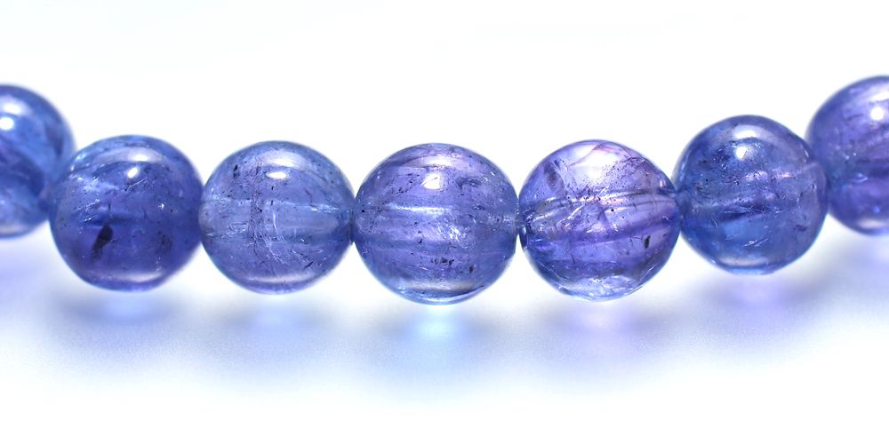 トップクォリティ]宝石質タンザナイトブレスレット（約7.5mm玉