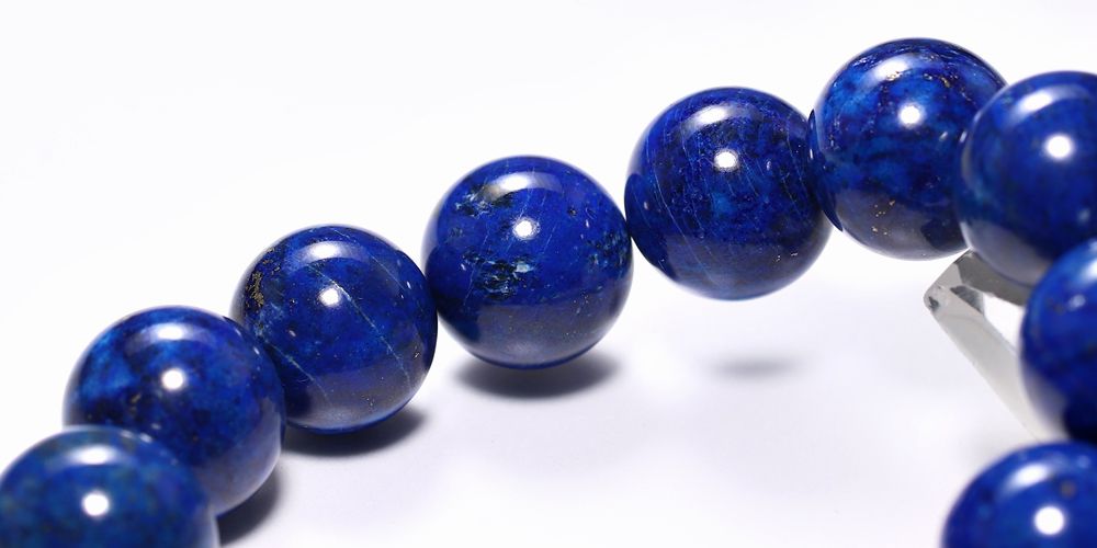 高品質+]アフガニスタン産ラピスラズリブレスレット（約17mm大玉