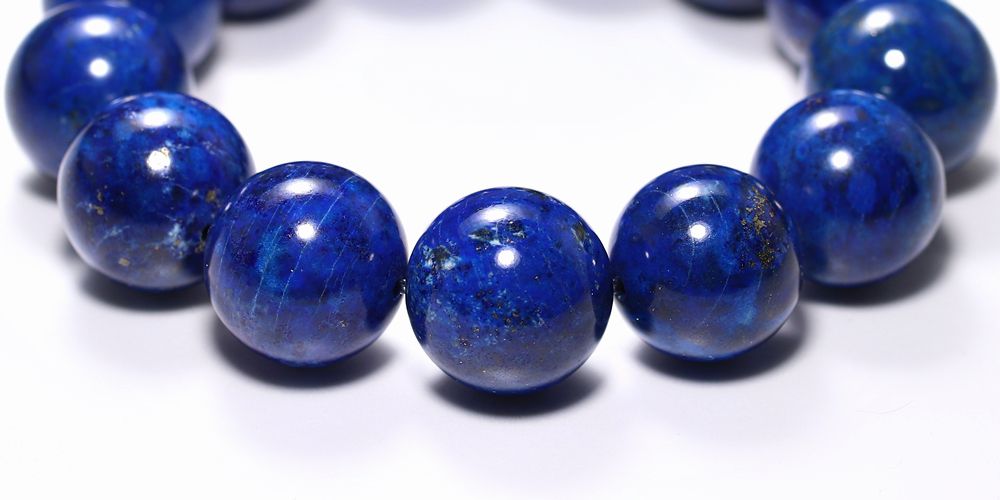 高品質+]アフガニスタン産ラピスラズリブレスレット（約17mm大玉