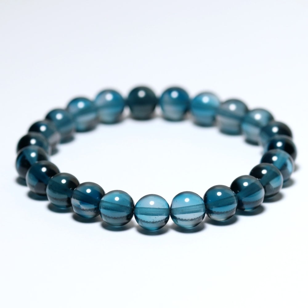 トップクォリティ]ロンドンブルートパーズブレスレット（約9mm玉