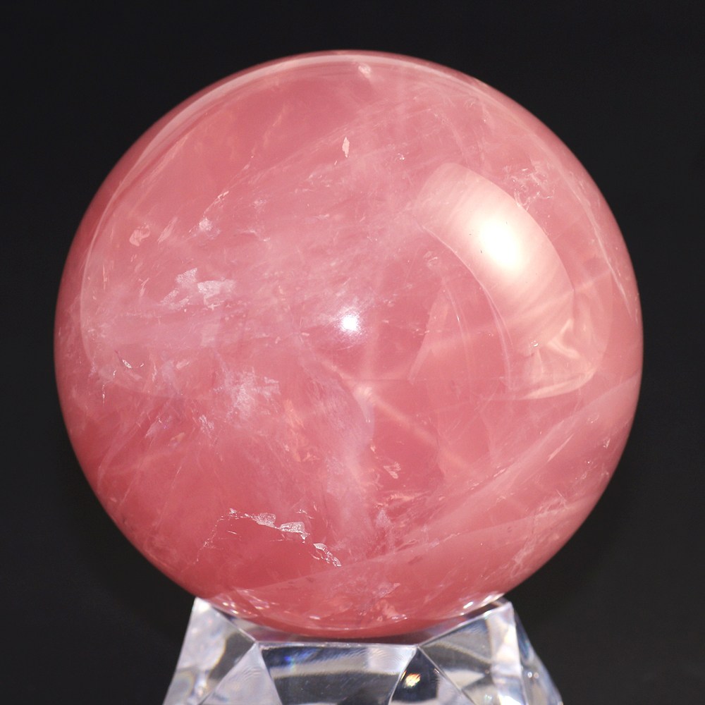 高品質・マダガスカル産]スターディープローズクォーツ丸玉/スフィア