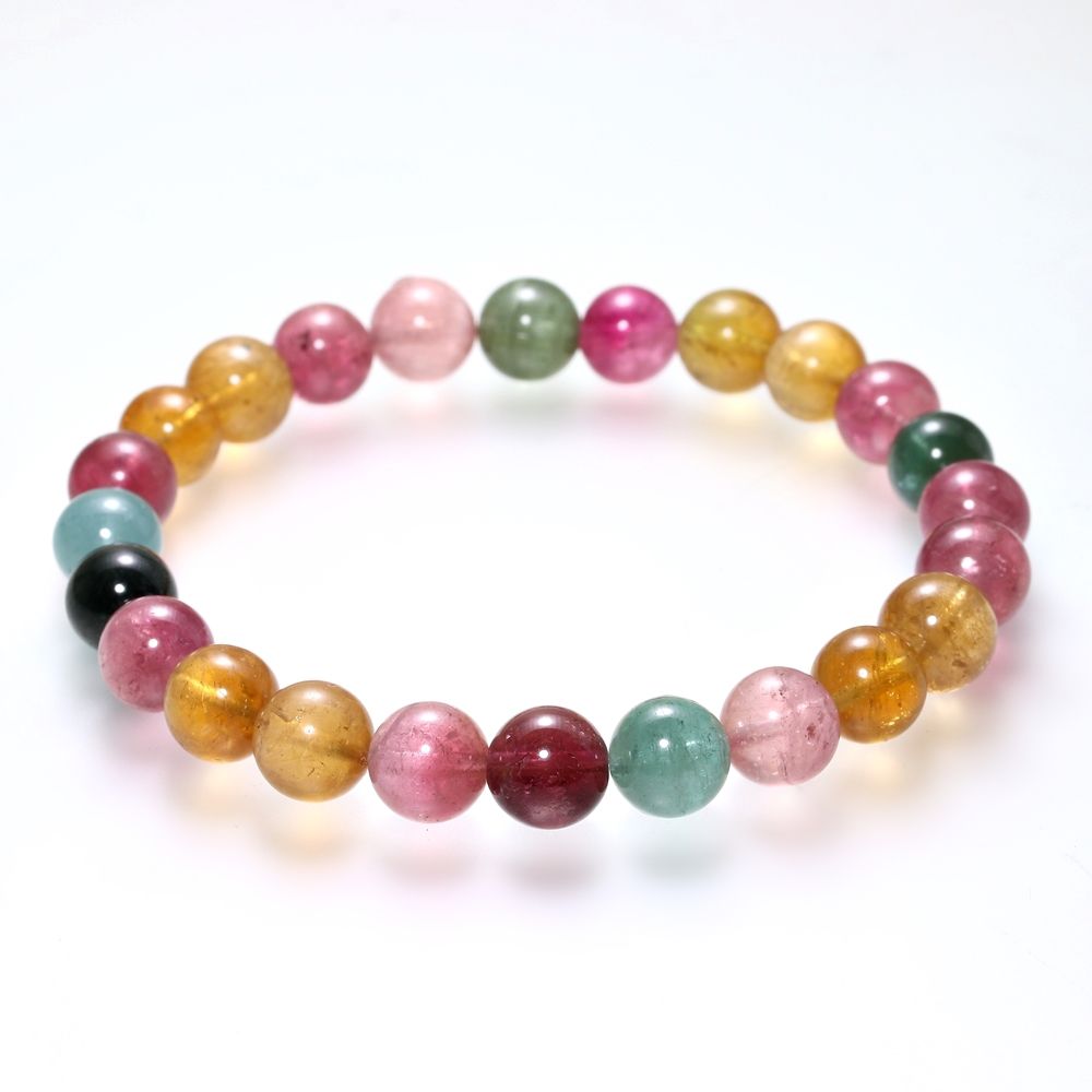 高品質]マルチカラートルマリンブレスレット（約7.5mm玉） - 埼玉県