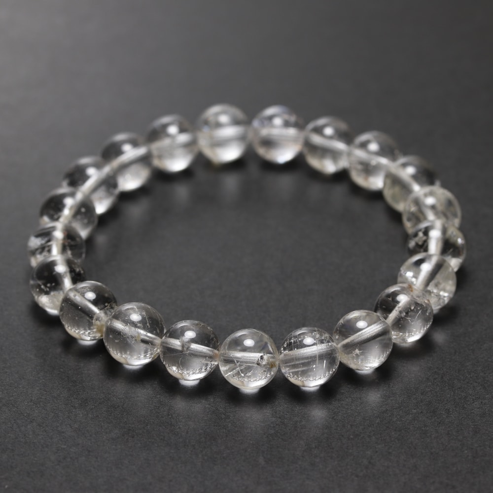 高品質]ナチュラルトパーズブレスレット（約9mm玉/非加熱ホワイト