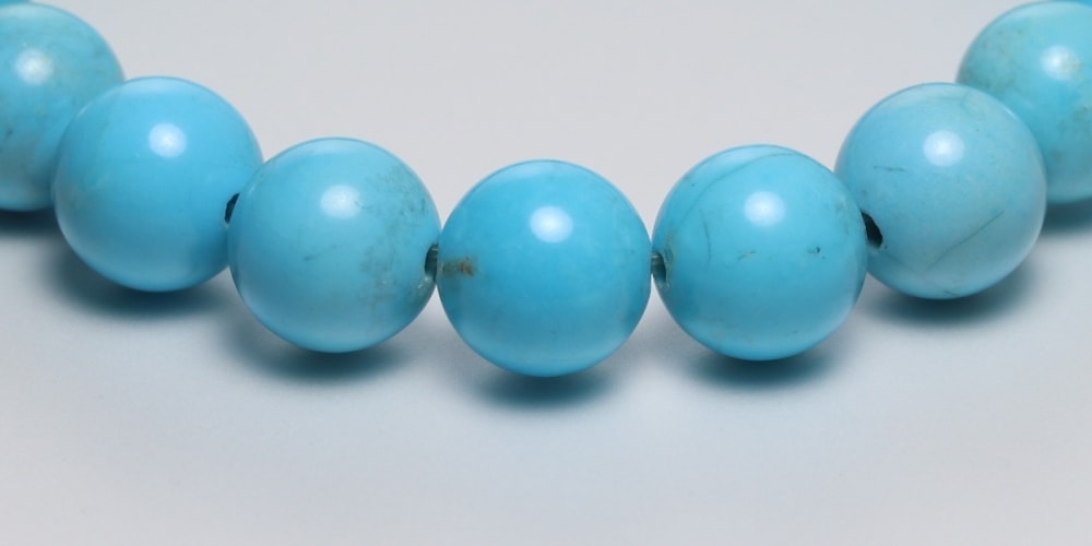高品質]スリーピングビューティー鉱山産ターコイズブレスレット（約9mm