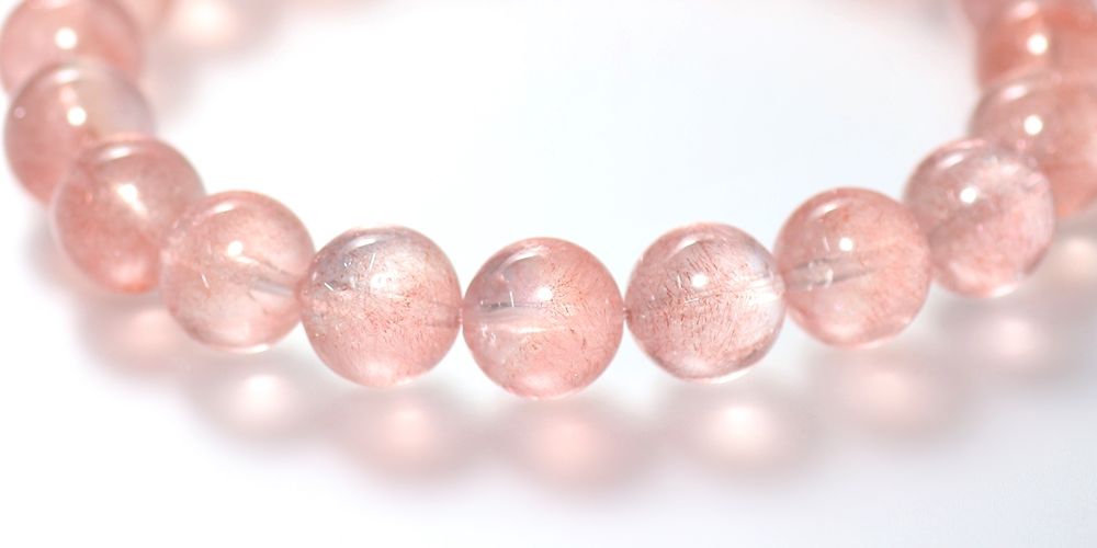 トップクォリティ]カザフスタン産ストロベリークォーツブレスレット