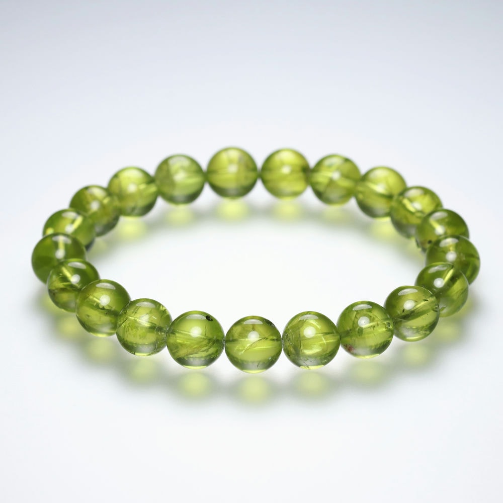高品質++]パキスタン産ペリドットブレスレット（約9mm玉） - 埼玉県