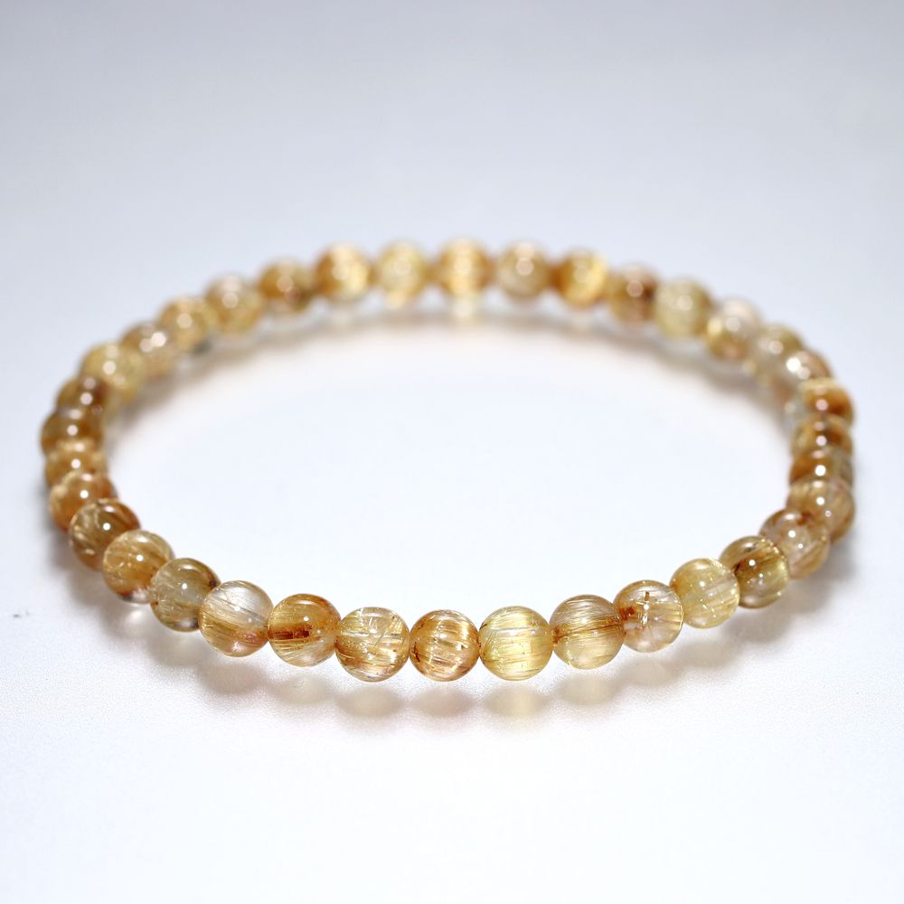 高品質+]キャッツアイルチルクォーツブレスレット（約5mm玉） - 埼玉県