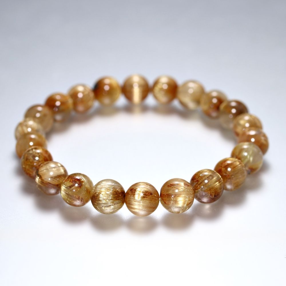 高品質]キャッツアイルチルクォーツブレスレット（約8.5mm玉） - 埼玉
