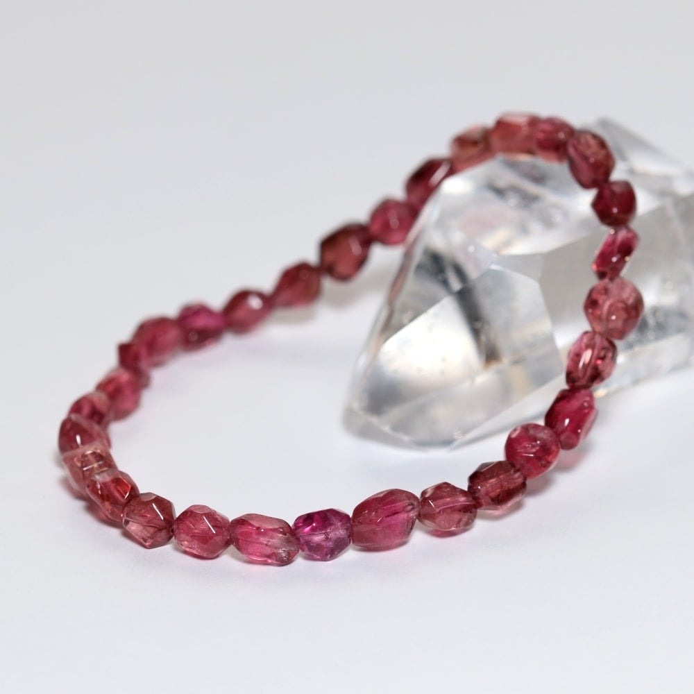 トップクォリティ]ルベライトタンブルブレスレット/ピンクトルマリン