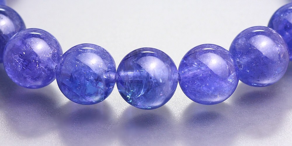 トップクォリティ]宝石質タンザナイトブレスレット（約10mm玉） - 埼玉