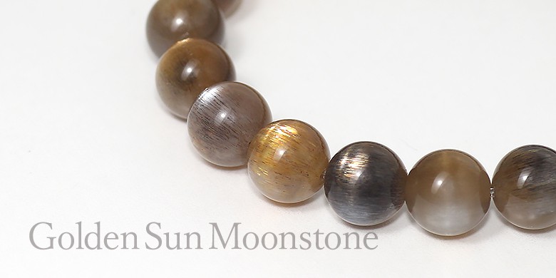 ゴールデンサンムーンストーンブレスレット - 埼玉県吉川市の天然石