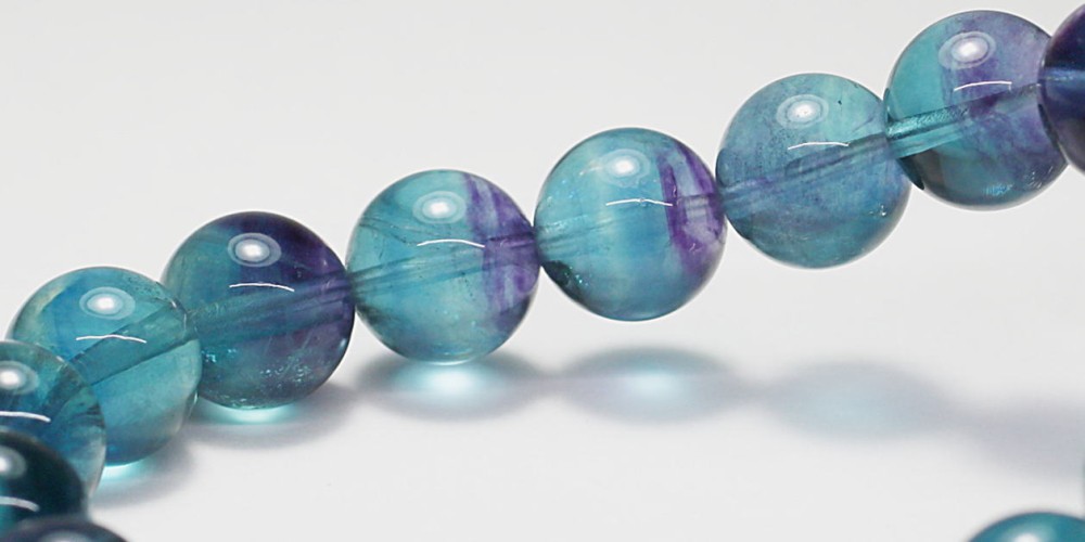 高品質++]ブルーパープルフローライトブレスレット（約11mm玉） - 埼玉