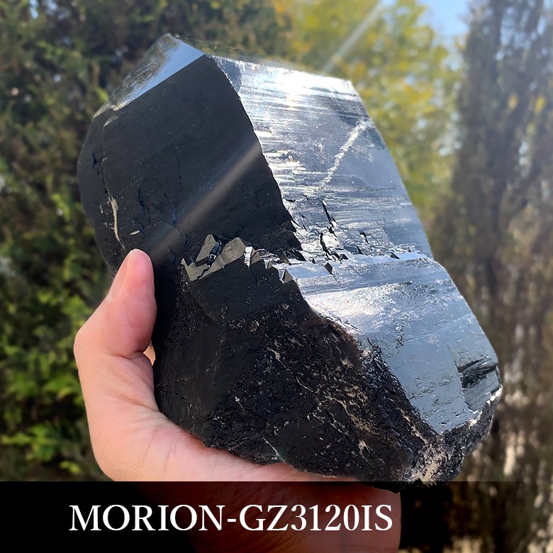 山東省産] 天然モリオン原石ナチュラルポイント（大型3.12kg） - 埼玉