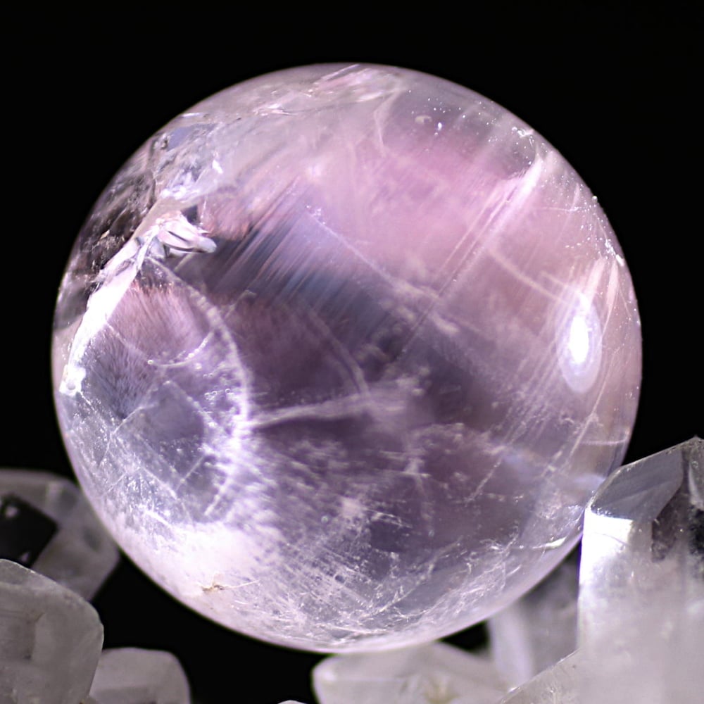 高品質]ピンクエンジェルラダークォーツ丸玉/スフィア（直径29.2mm