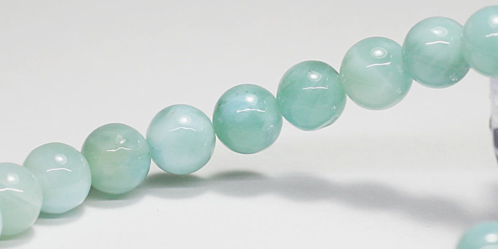 高品質]グリーンラリマーブレスレット（約7.5mm玉） - 埼玉県吉川市の