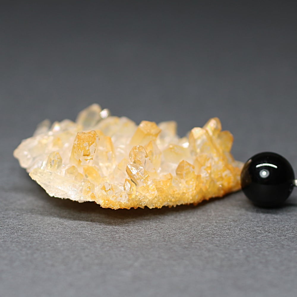 インド/マニカラン産ヒマラヤ水晶ゴールデンヒーラークラスター