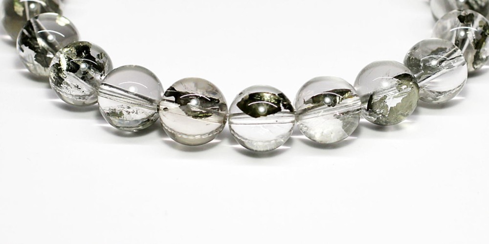 最高品質]マーカサイトインクォーツブレスレット（約9mm玉） - 埼玉県