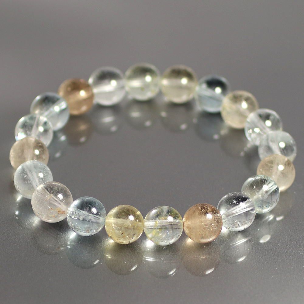 希少・高品質+]ナチュラルトパーズブレスレット（約10mm玉/非加熱