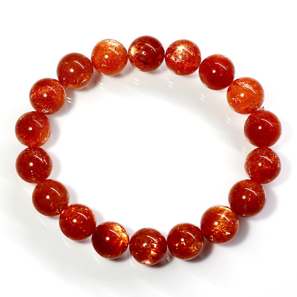 最高品質]サンストーンブレスレット（約11.5mm玉・奇跡の最高峰サン