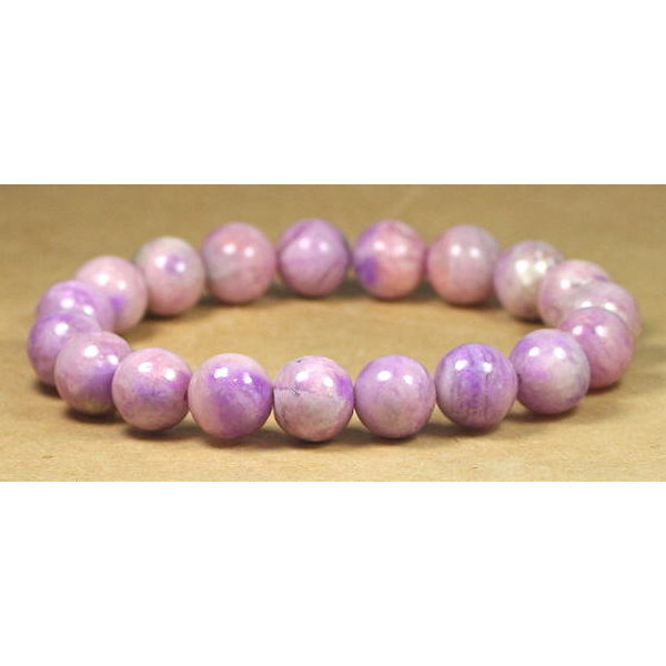 3Aピンクスギライトシリカ10ミリ玉ブレスレット - 埼玉県吉川市の