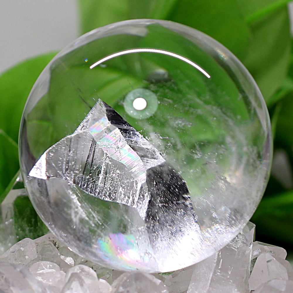 トップクォリティ]クォーツインクォーツ丸玉/貫入水晶スフィア（直径