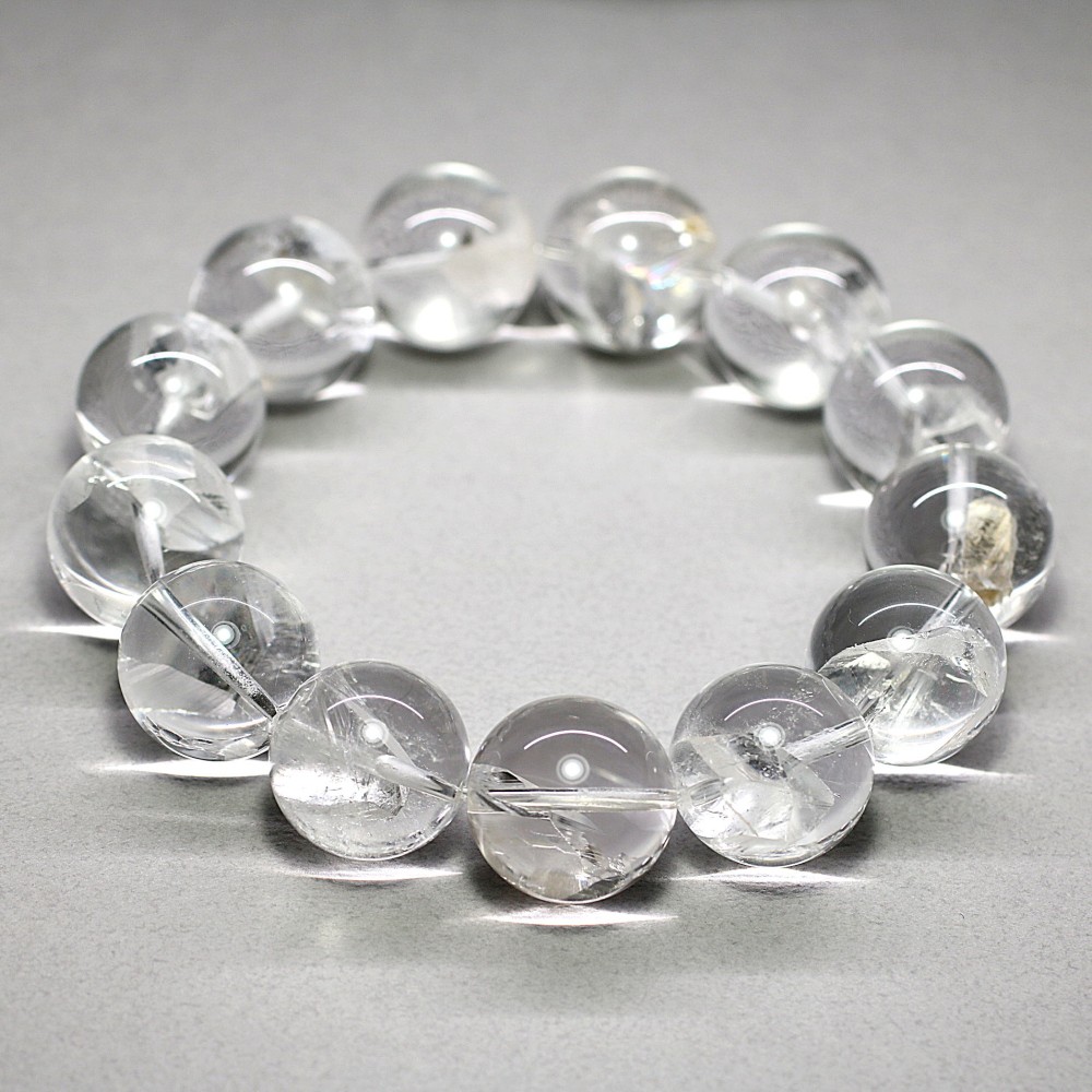 トップクォリティ・大玉]クォーツインクォーツブレスレット（約18mm玉