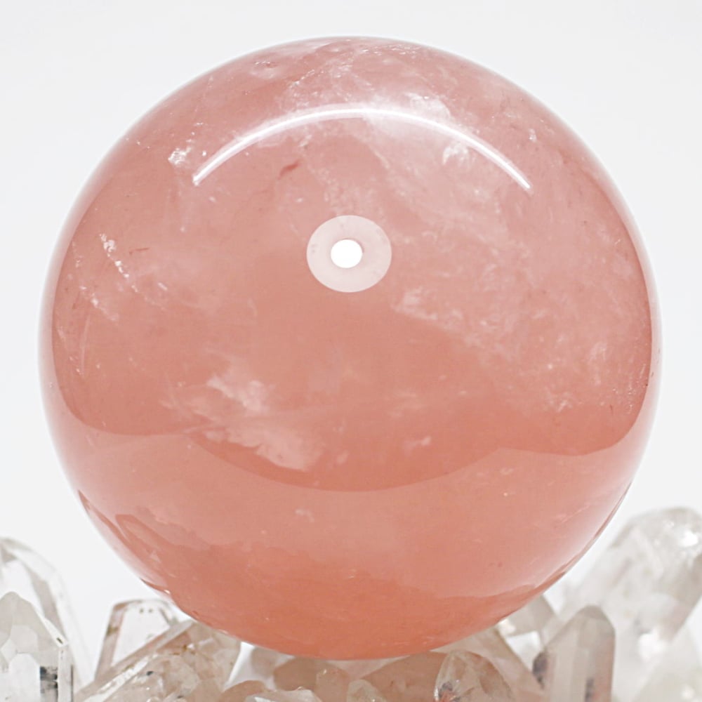 高品質]ブラジル産ローズクォーツ丸玉/大玉スフィア（球体直径75.4mm