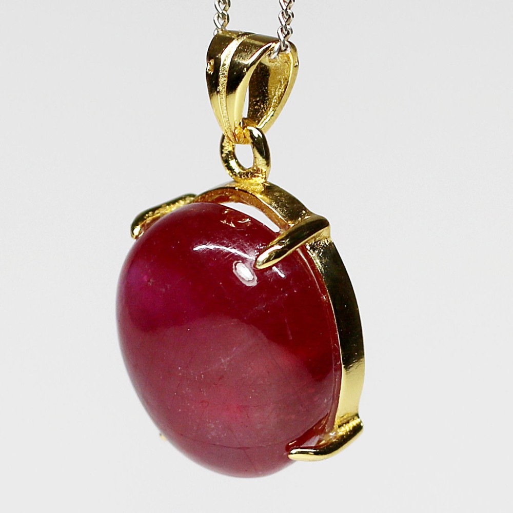 トップクォリティ] 宝石質ルビーペンダントトップ（シルバー925/18kGP