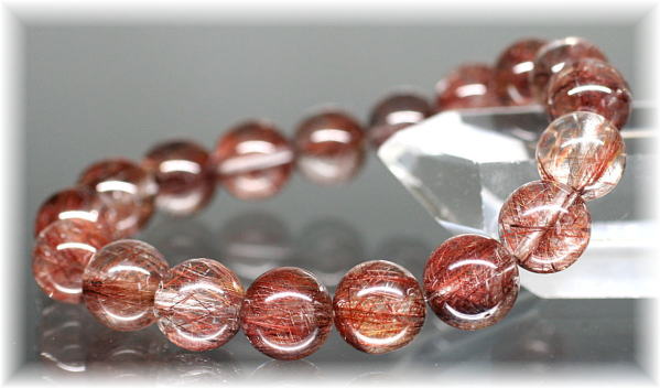 3A++]レッドルチルブレスレット（約11mm玉） - 埼玉県吉川市の天然石