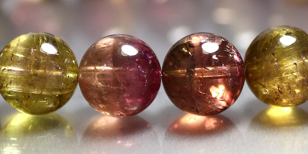 高品質]ウォーターメロントルマリンブレスレット（約11mm玉・ミックス