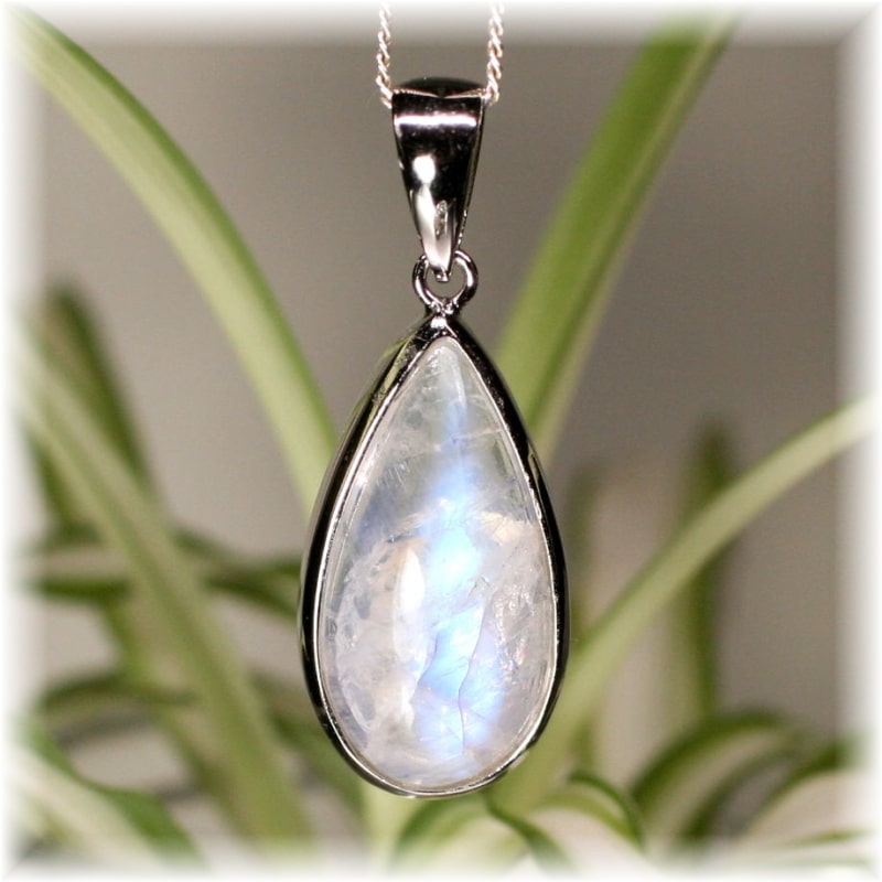 高品質]ホワイトラブラドライトペンダントトップ（シルバー925・国内