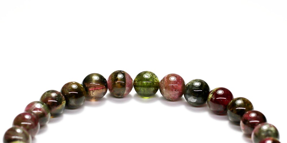 高品質]ウォーターメロントルマリンブレスレット/キャッツアイ効果あり