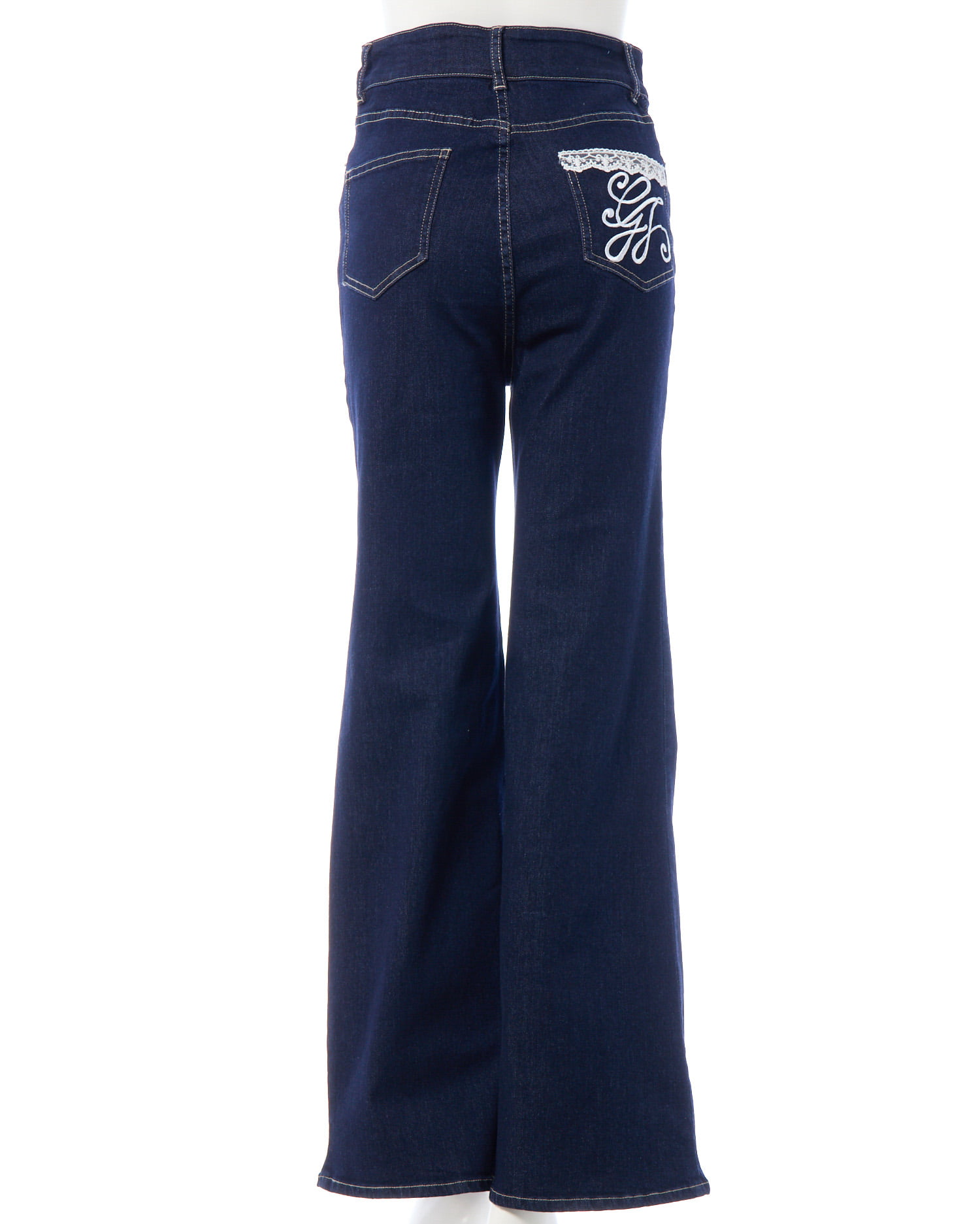 3／4 2時までの限定価格】【WEB限定】ポケット刺繍フレアデニムパンツ