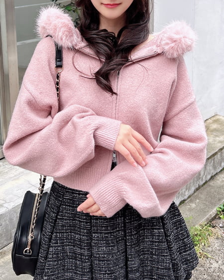 ファー付ニットパーカー｜INGNI(イング) 公式通販｜INGNI STORE