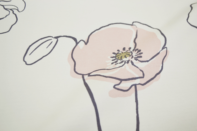 ふんわり花柄2級遮光カーテン ポピー（D-1184)｜カーテン通販専門店