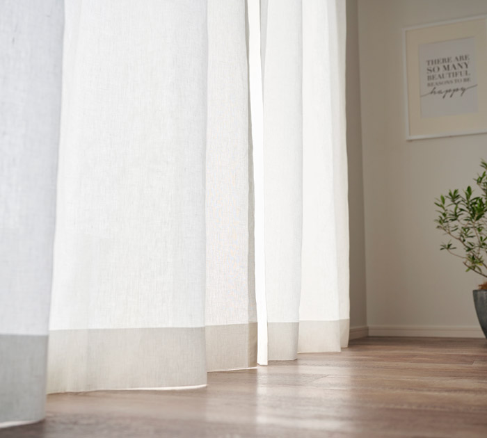 近江の麻」を使用した国産の上質なリネン100％カーテン ナギ（D-1193