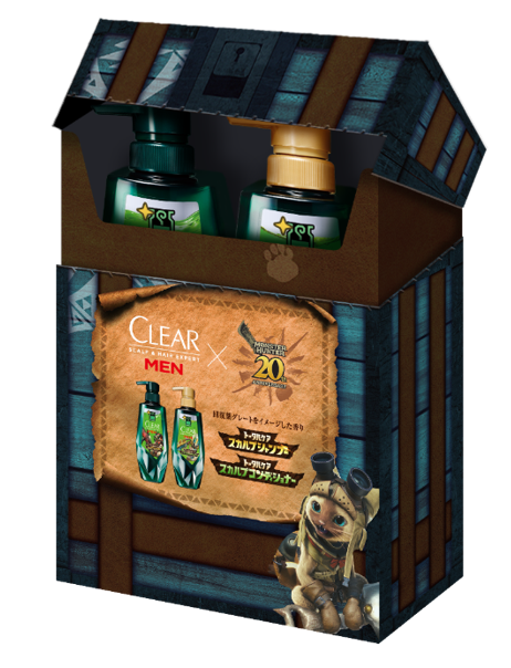 アイルーと回復薬グレートをデザインした「クリア」×『モンハン』限定