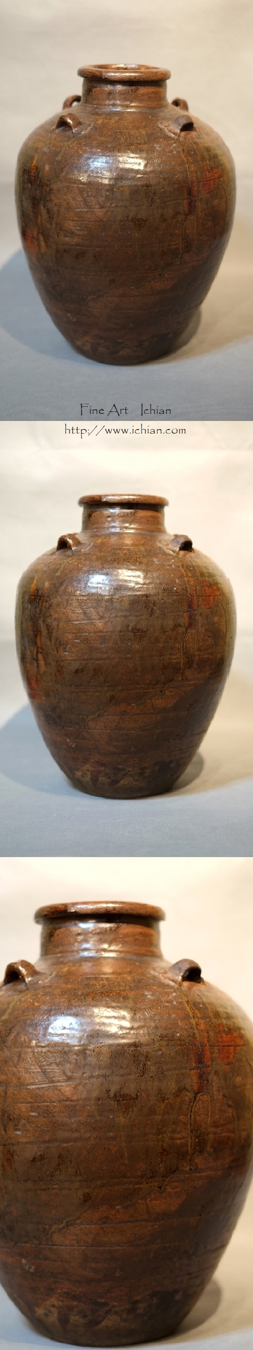 古瀬戸 祖母懐 茶壷 鉄釉四耳壺 室町～桃山期 大名品 :: ichian