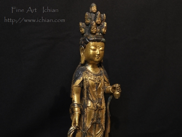 金銅十一面観音菩薩立像 新羅時代 アルカイックスマイル 伊丹潤 旧蔵品