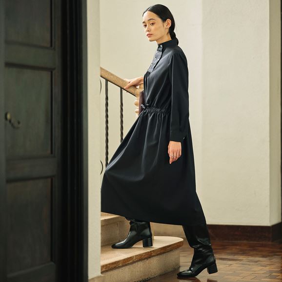 H& by POOL Stand-Up Collar One-Piece Dark Blue｜ワンピース｜IDEE