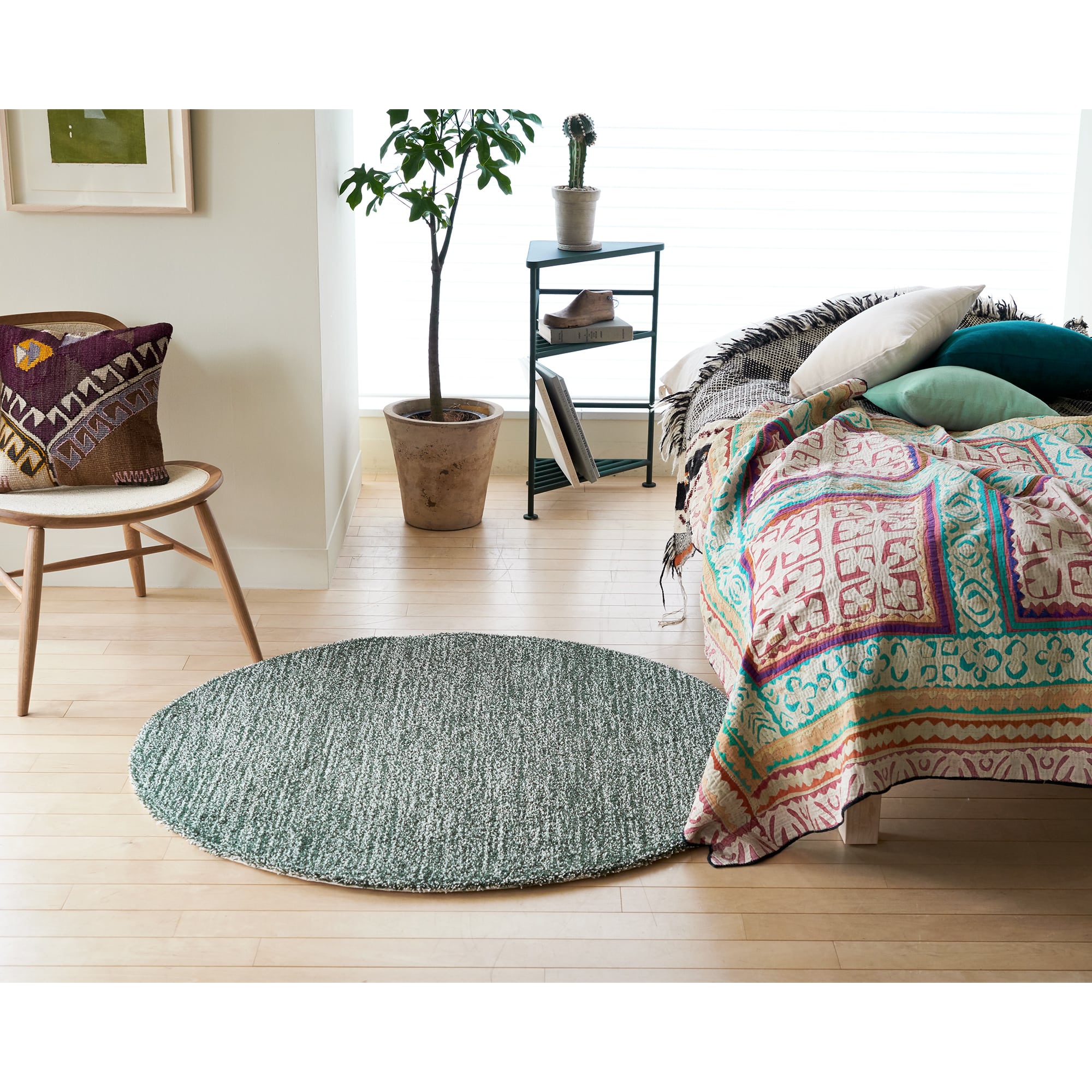 ラグ Fioriウールツイスト15 円形180cm ライトグレー｜ラグ一覧｜IDEE