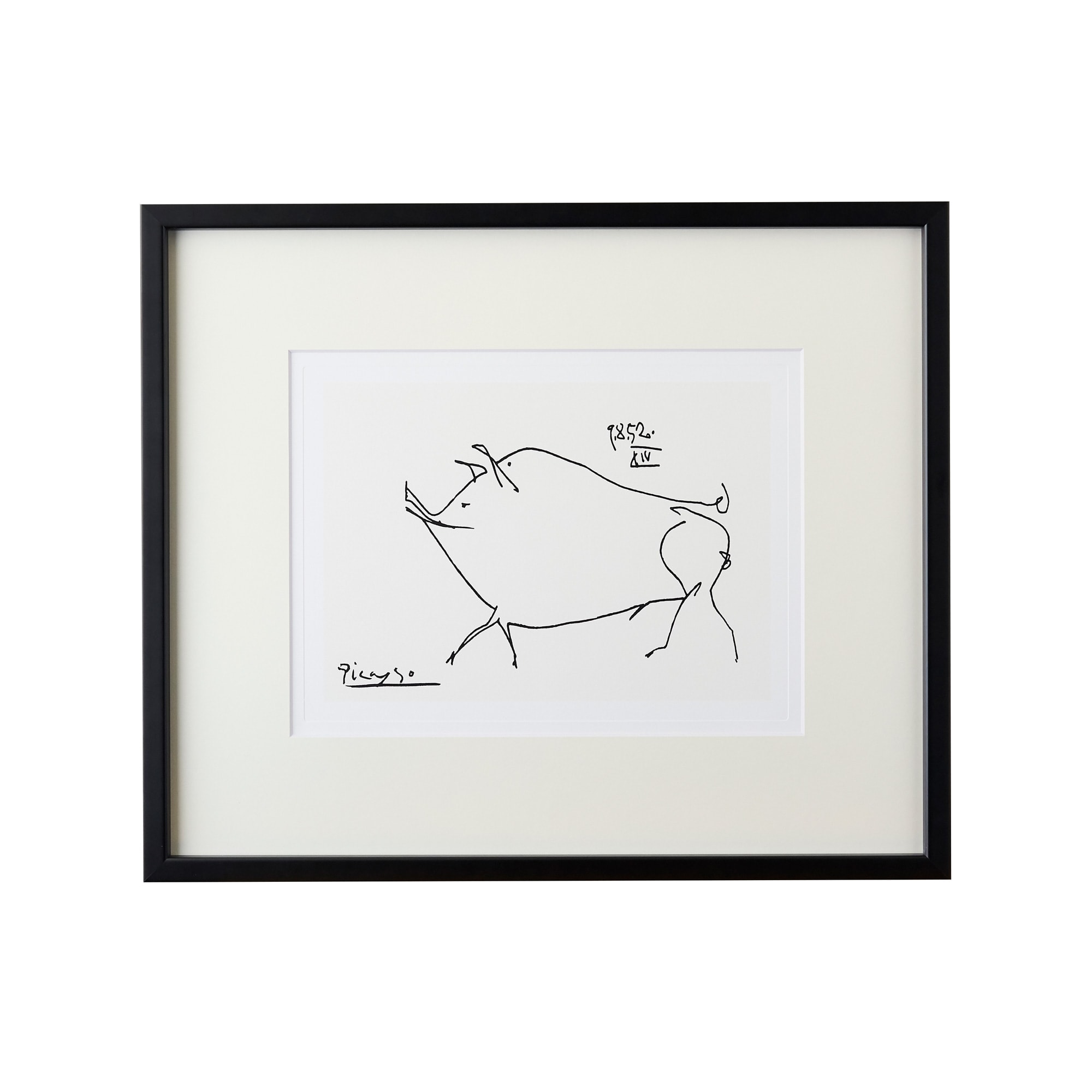 定番品】パブロ・ピカソ 「Le petit cochon」ブラックフレーム